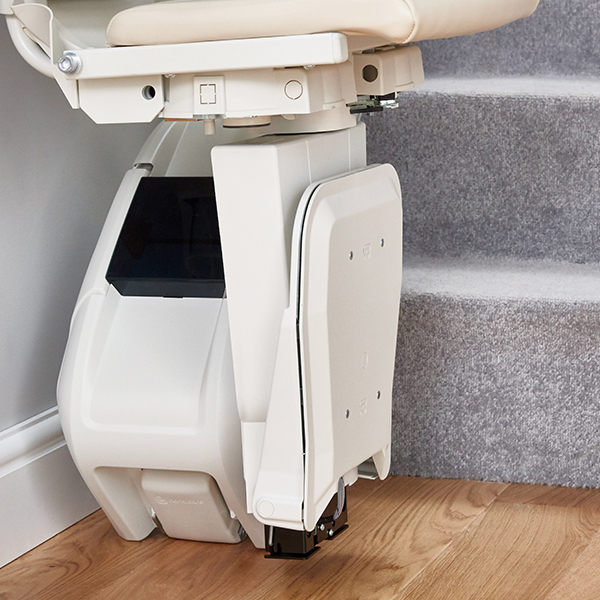 folded stairlift on stairs