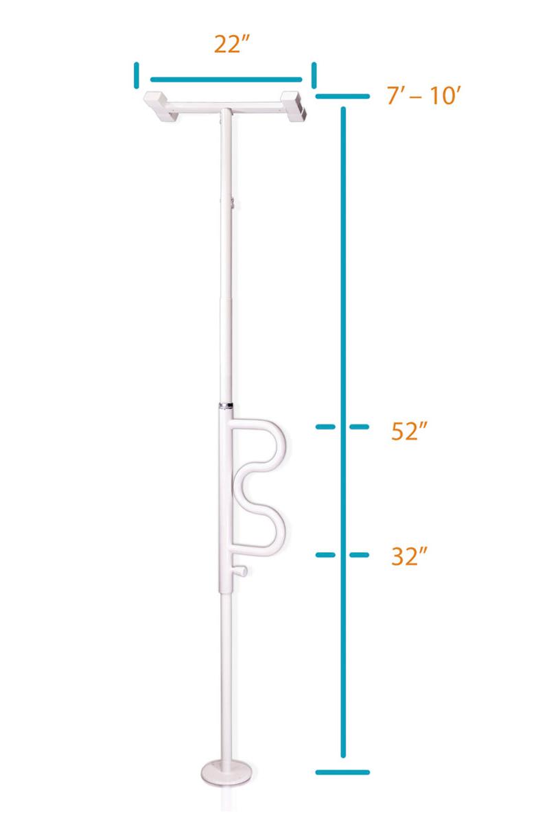 security pole with grab bar height