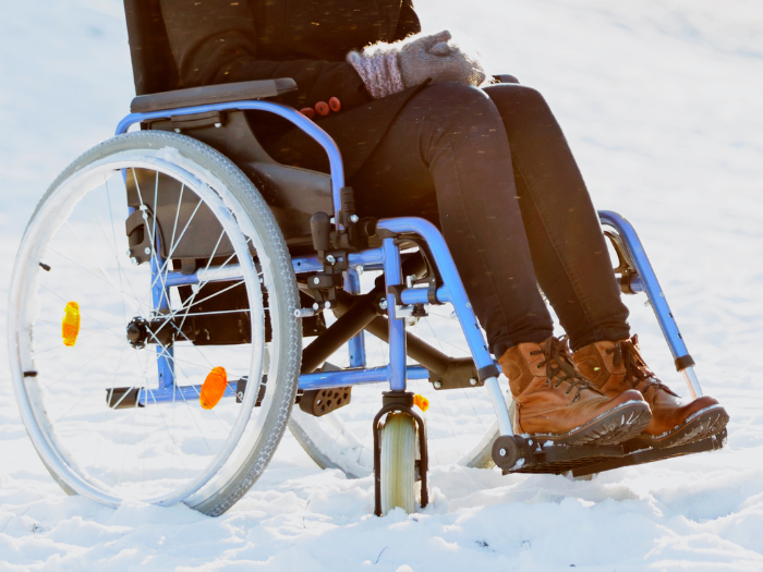 Wheelchair in the snow