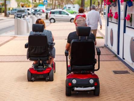 mobility scooters outside