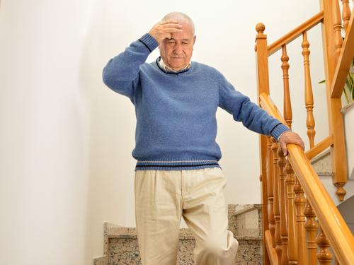 Man walking down the stairs